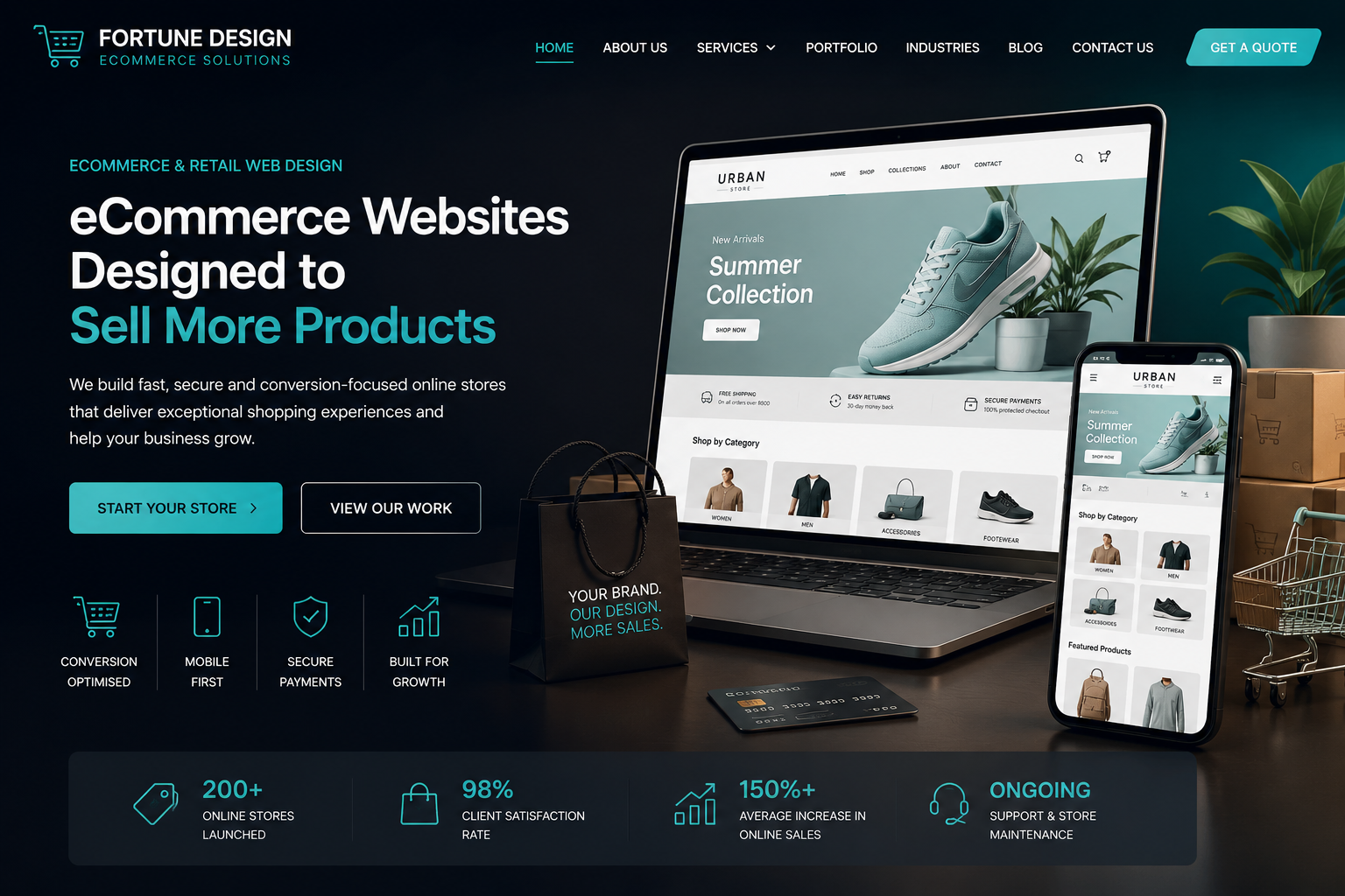 eCommerce website design Cape Town — Shopify and online store design by Fortune Design