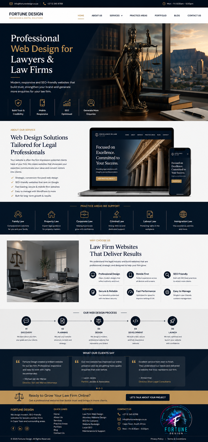 Professional Law Firm Website — law firm web design concept by Fortune Design
