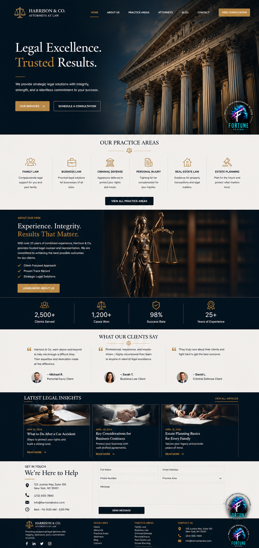 Attorneys at Law — law firm web design concept by Fortune Design