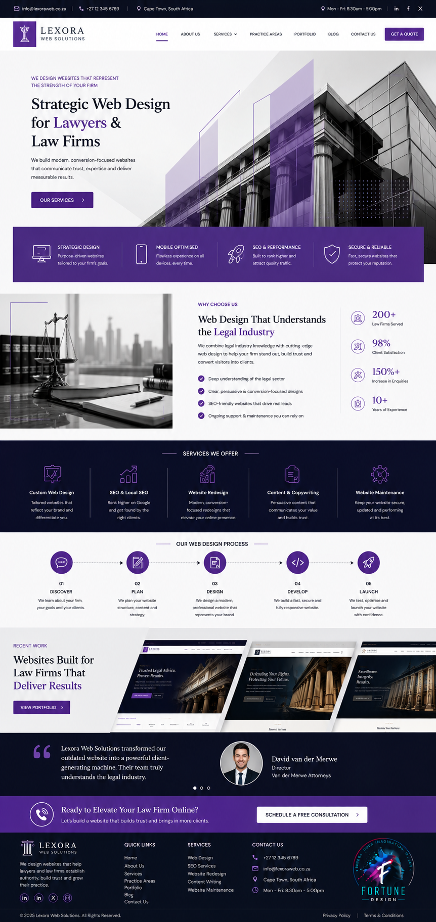 Law Firm Web Solutions — law firm web design concept by Fortune Design