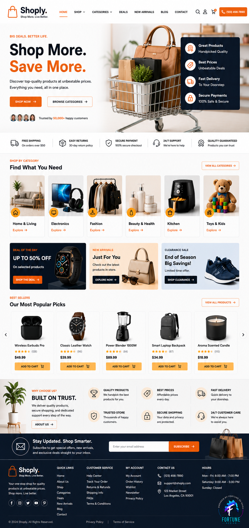 Multi-Category eCommerce Store — eCommerce web design concept by Fortune Design