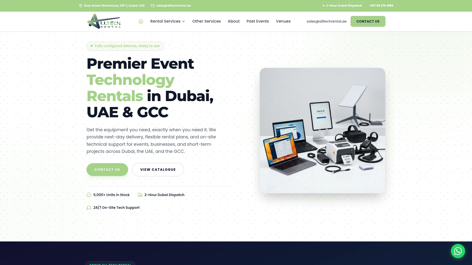 Alltech Rental UAE website
