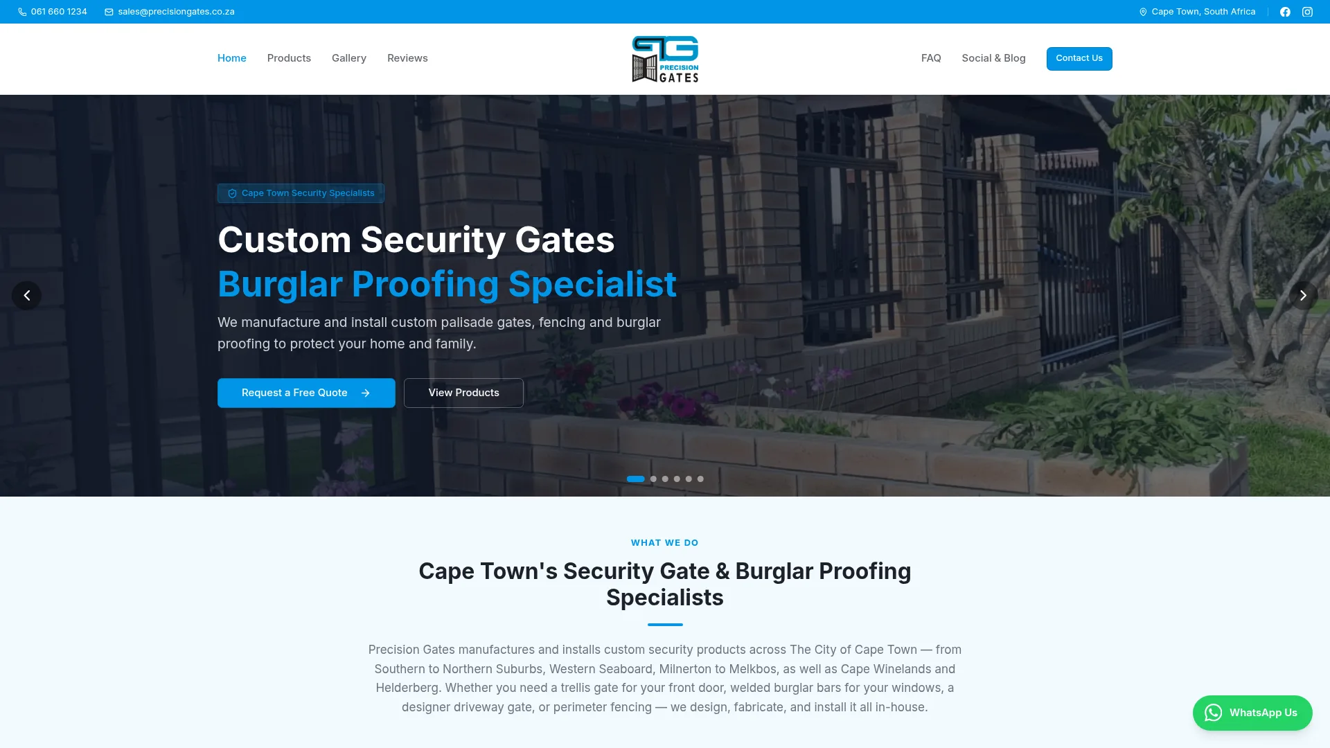 Precision Gates website